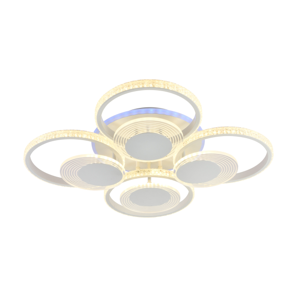 Люстра светодиодная белый 152W+8W 3000-6000K AU62219/4+4 WH (RGB) Атмосфера уюта
