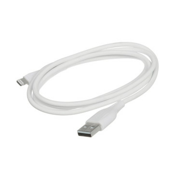 Кабель  8pin  (lighting, iphone) быстрая зарядка 1 м 2,4A ПВХ белый GP06L USB(A) GoPower