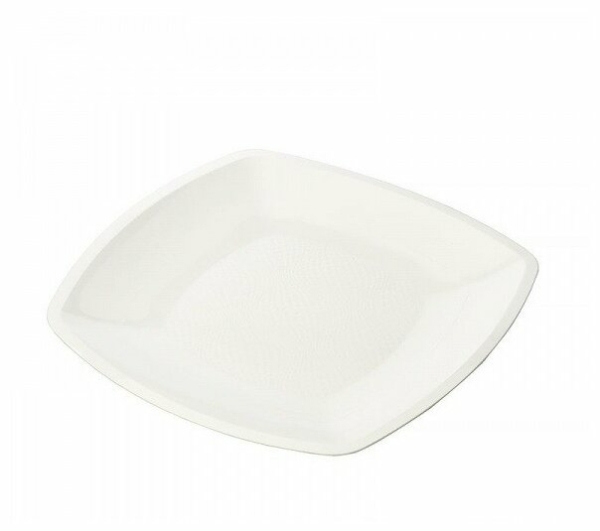 Тарелка плоская квадратная 26*26см белье (уп/6/36шт)