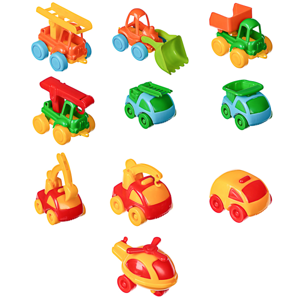 ИГРОЛЕНД Машинки игрушечные Спецтехника мини, пластик, 6,7x11,5x12 см, 10 дизайнов, для детей 3+