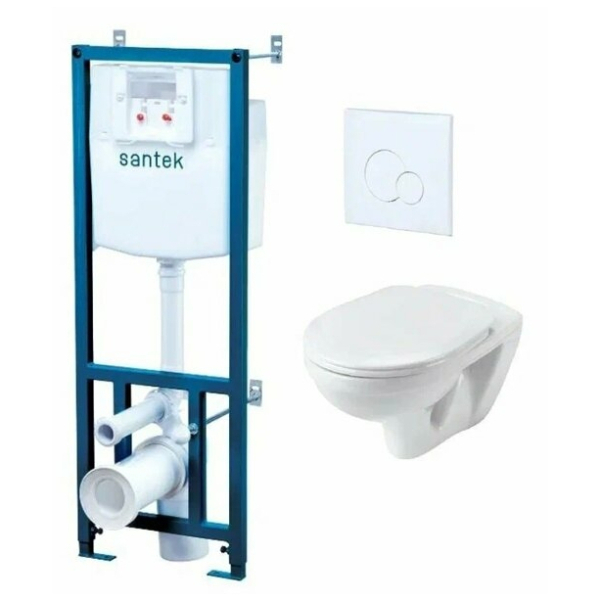 Комплект инсталляции с унитазом Бореаль кнопка белый SANTEK