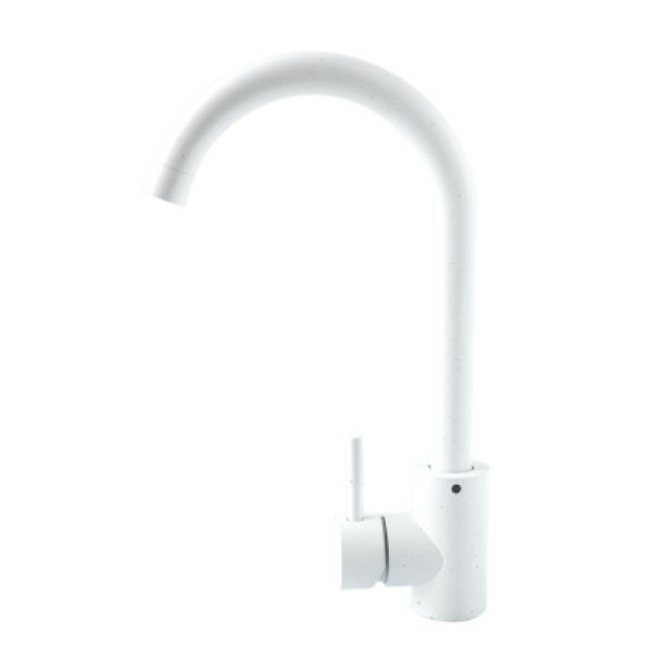 Смеситель для кухни однорычажный высокий излив камень/белый нерж.сталь 390-16 SANDAY