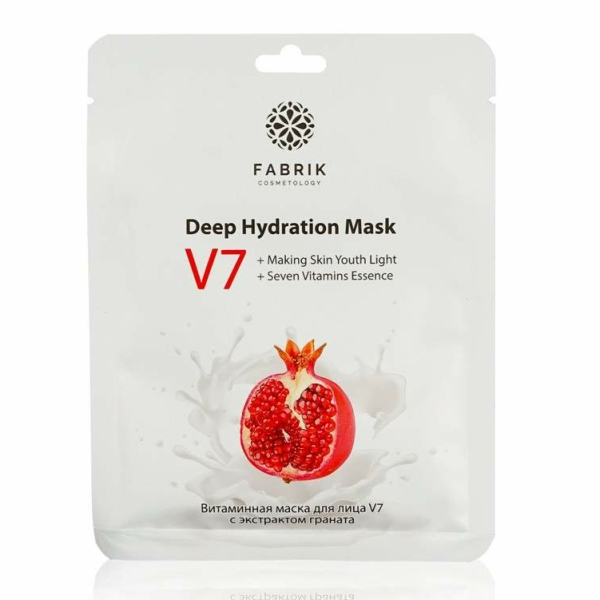 Фабрик Маска для лица тканевая V7 экстрактом граната 150