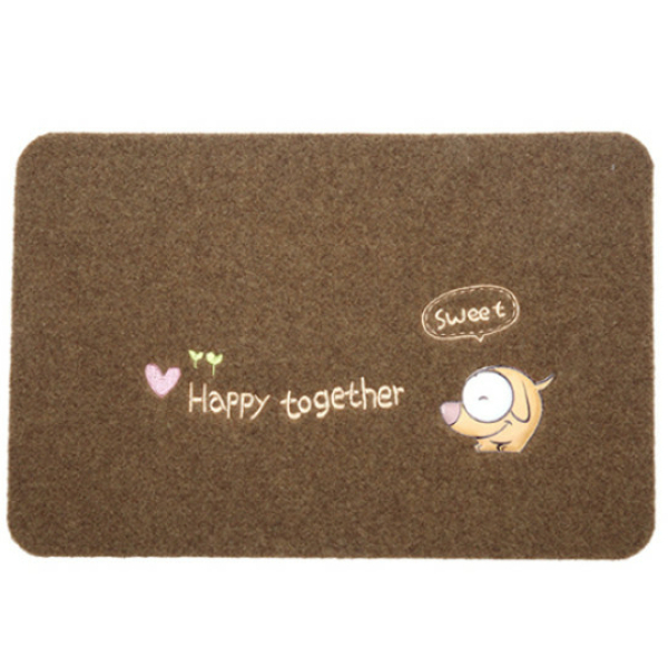 Коврик придверный Велюр Пёсик 40*60 коричневый