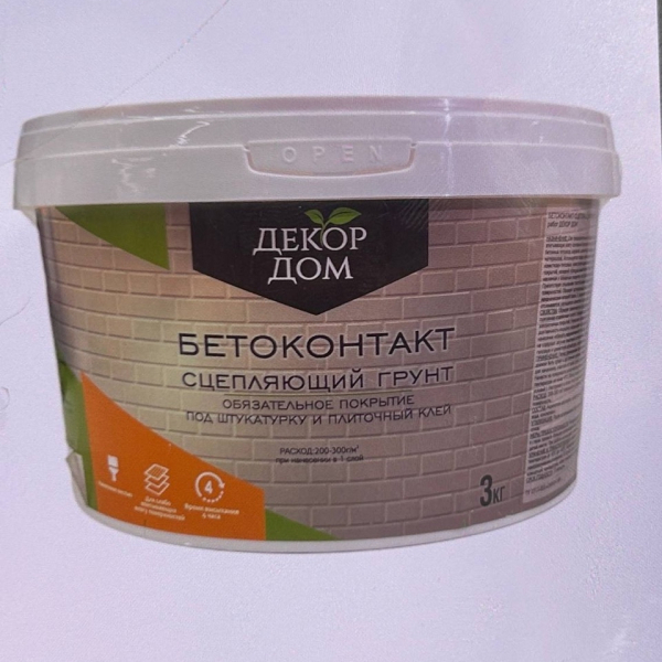 Грунтовка бетон-контакт  6кг Декор Дом