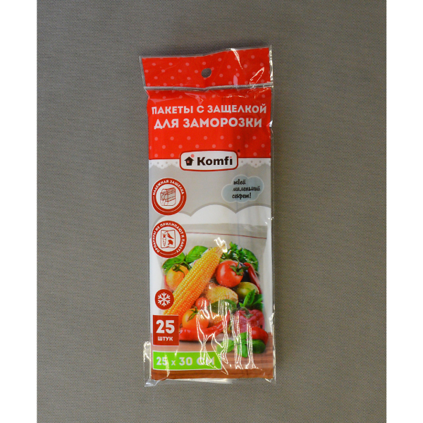 Пакетики KOMFI для заморозки и хранения с замком 25*30см