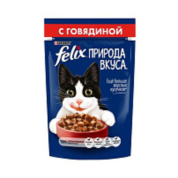 Корм Felix Природа вкуса для кошек с говядиной 75гр