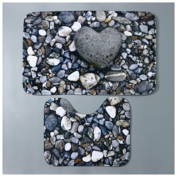 Набор ковриков для ванной 40*49см/50*80см Галька ДОЛЯНА