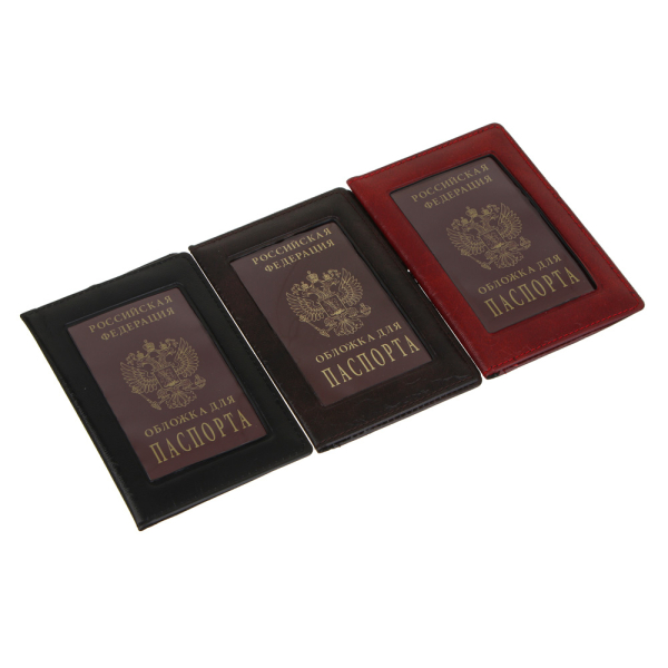 Обложка для паспорта с окном тм ЮL, ПУ, 14х10см, 3 цвета