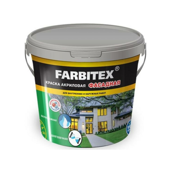 Краска ВД фасадная 1,1кг Farbitex