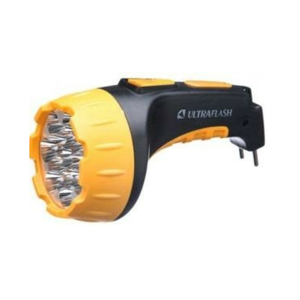 Фонарь-прожектор 9LED+12LED, черно-желтый, 2 режима, аккумулятор 4В 0,8Ач LED3819CSM UltraFlash