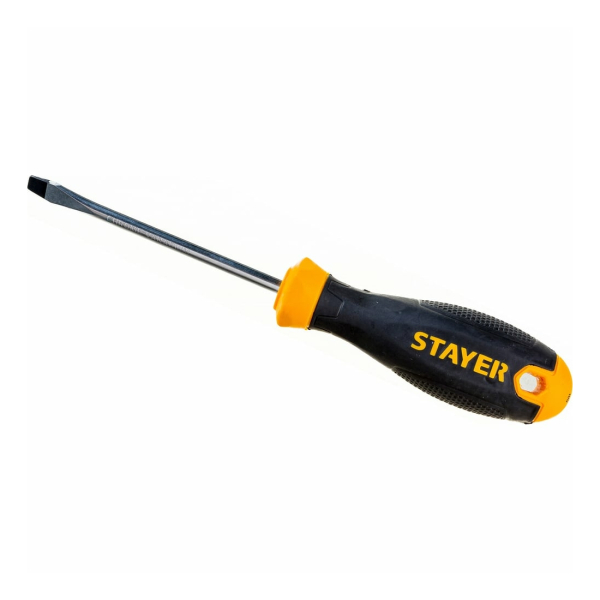 Отвертка SL6*100мм CrV двухкомпонентная рукоятка STAYER Hercules