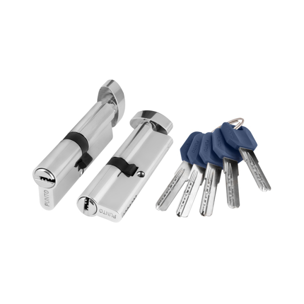 Цилиндровый механизм Z4002Knob110 50+10+50 с вертушкой CP хром Punto