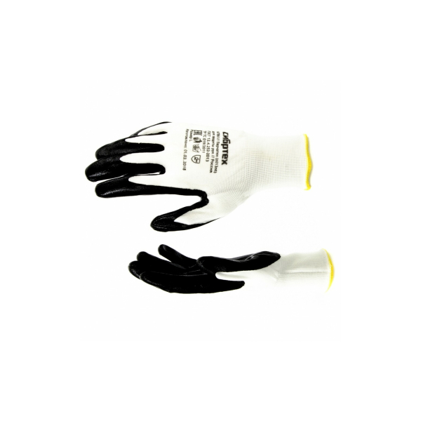 Перчатки полиэфирные с черным нитр.покр Сибртех