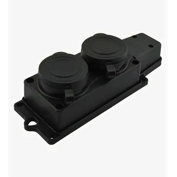 Колодка 2гн. 16А 220-240В 2P+PE (каучук, земля, заглушки) IP44 1-2.SALE