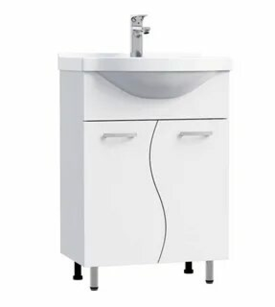 Тумба напольная Токай 55 белый (под умывальник Уют 55) GOTA ROCIO