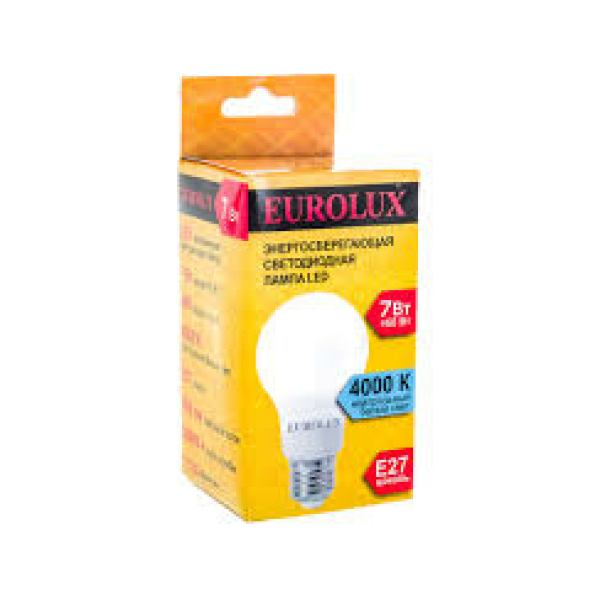 Лампа св/д А60  7Вт 4000K Е27 Eurolux