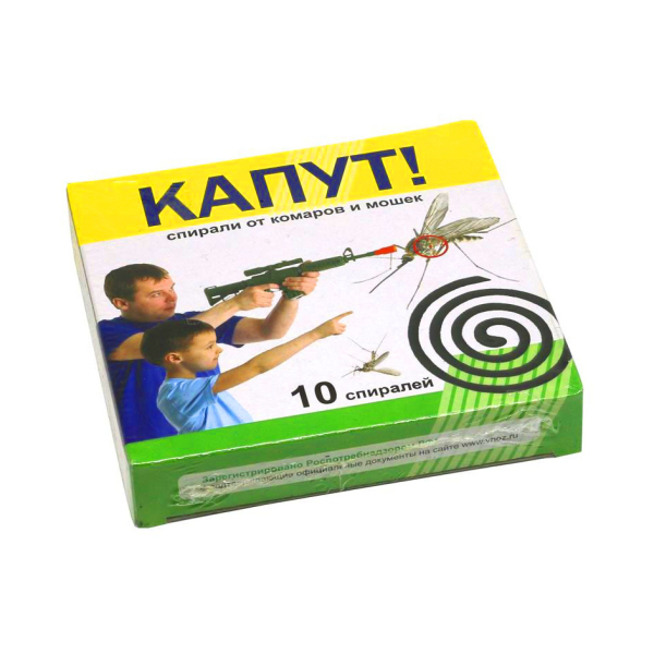 Спирали от комаров и мошек 10шт Капут Эконом