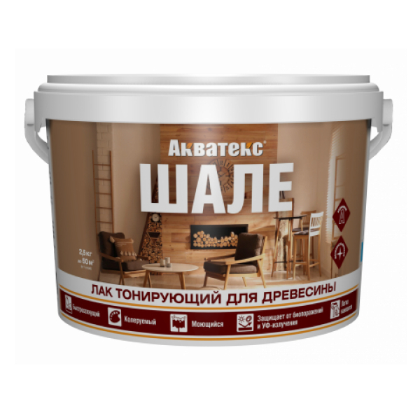 Лак акриловый тонированный  2,5кг белый Акватекс Шале