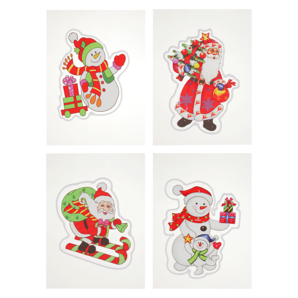 СНОУ БУМ Наклейка новогодняя, 15x24,5 см, ПВХ, ассортимент дизайнов