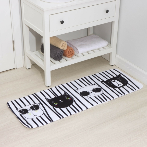 Коврик для ванной 42*120см Коты ДОЛЯНА