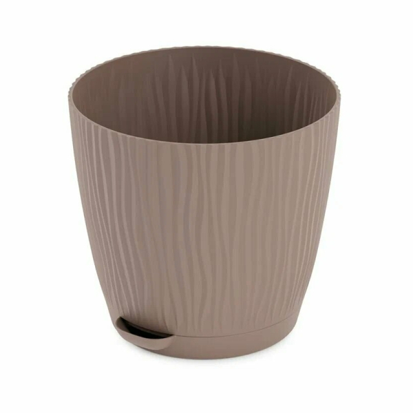 Горшок пластиковый 0,7 поддон какао Флис