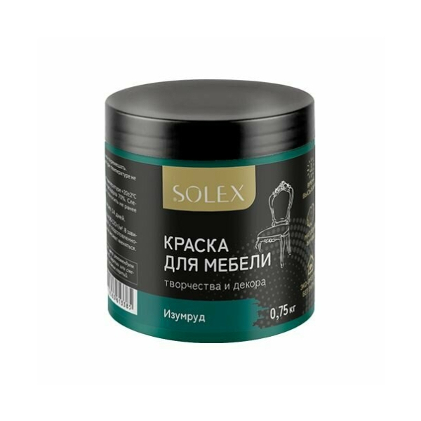 Краска акриловая для мебели 0,75кг изумруд Solex