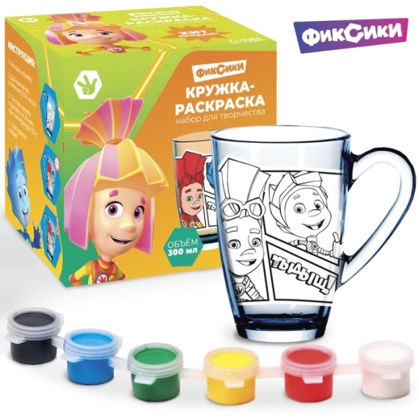 Кружка под раскраску «Фиксики», набор для творчества