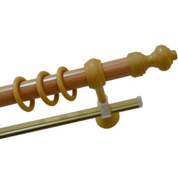 Карниз метал+пластик Кантри Луковица 28мм стандарт 3,2м бук