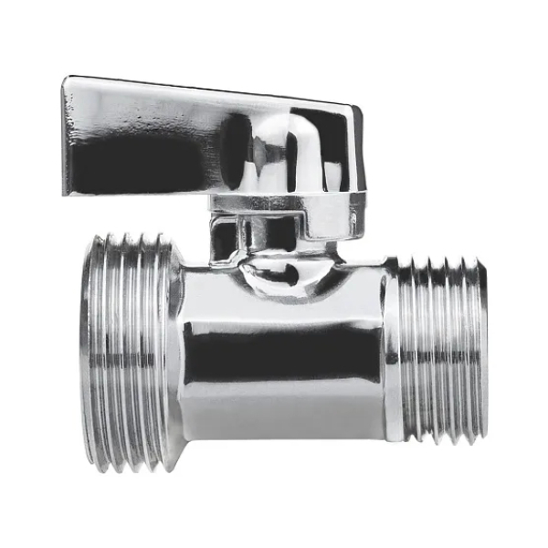 Кран шаровой мини 1/2"*3/4" нр-нр латунь ХРОМ-POLISH MPF