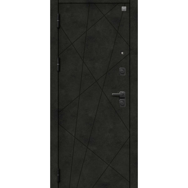 Дверь V-16 Черный муар/Бетон темный-Бетон светлый 860*2050 L Центурион