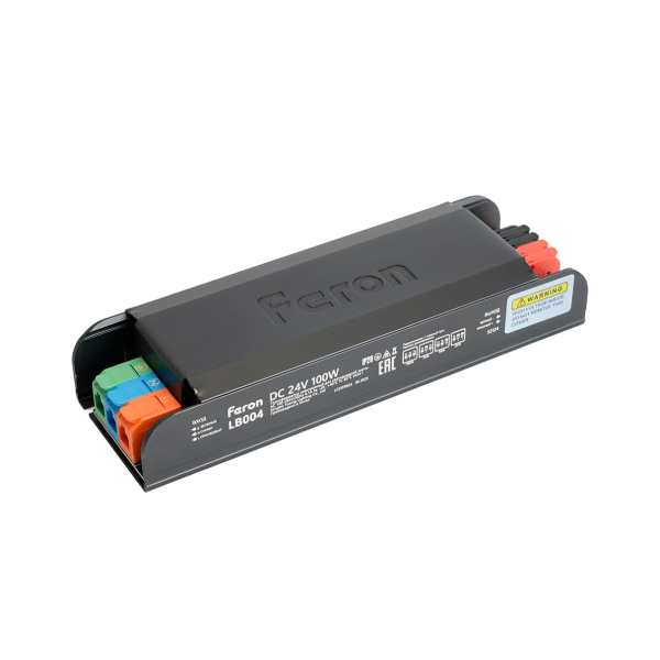 Трансформатор 100Вт 24В IP20 клипсы Feron LB004 52124