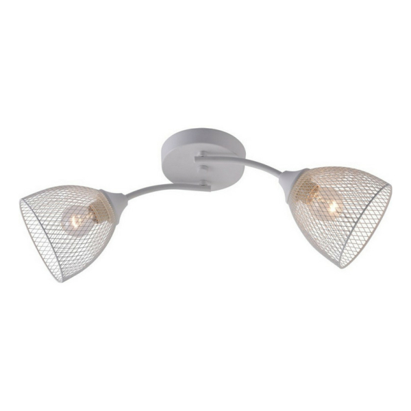 Люстра 2*60Вт Е27 плафон металл белый 58*20*21 см 9 м2 Baizheng