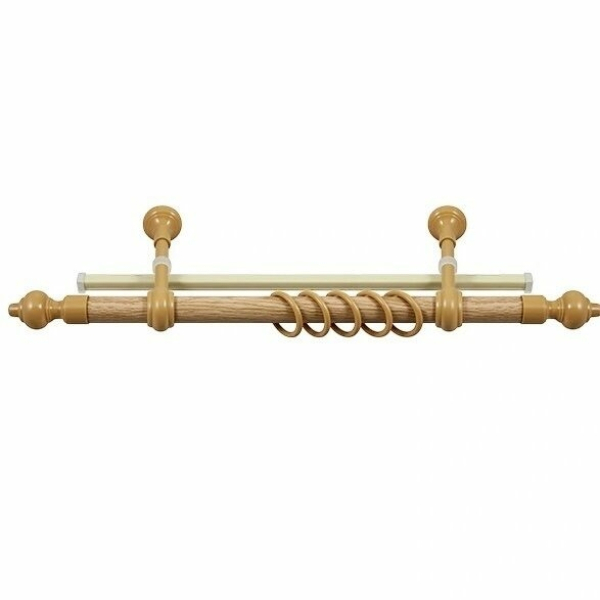 Карниз метал+пластик Кантри Луковица одинарный 28мм стандарт 1,2м ясный дуб