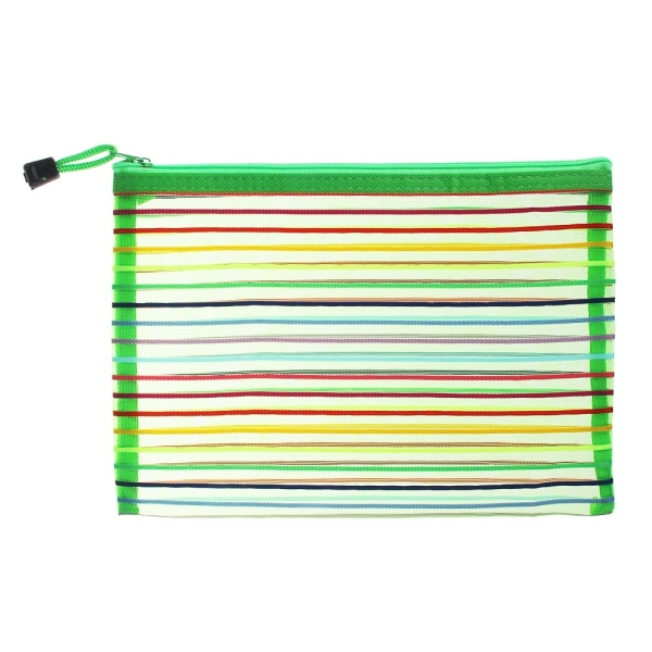 ЮLКонверт универсальный "Мультиколор", А5, на молнии 25х18см, полиэстер сетка, 6 цветов