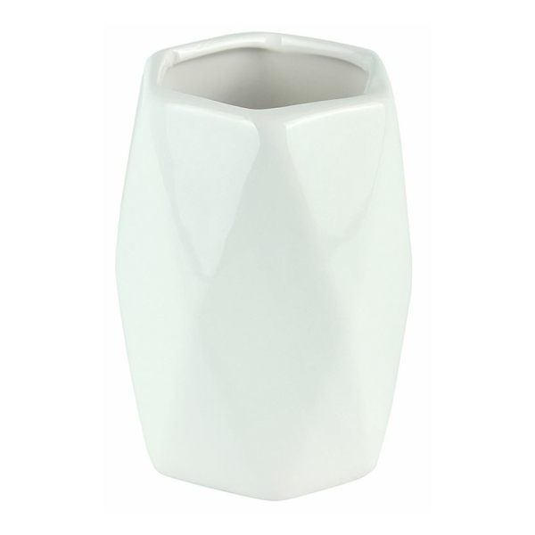 Стакан для зубных щеток керамика белый Техно