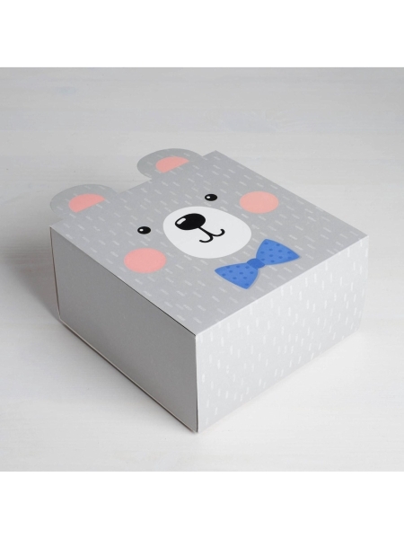 Коробка подарочная складная, упаковка, «Медвежонок», 15 х 15 х 8 см