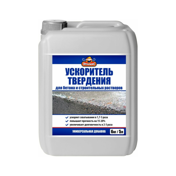 Ускоритель твердения для бетона и строительных растворов 5л OptiLUX