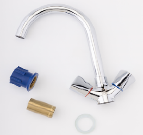 Смеситель для кухни маховик высокий излив латунь 450605 SANDAY