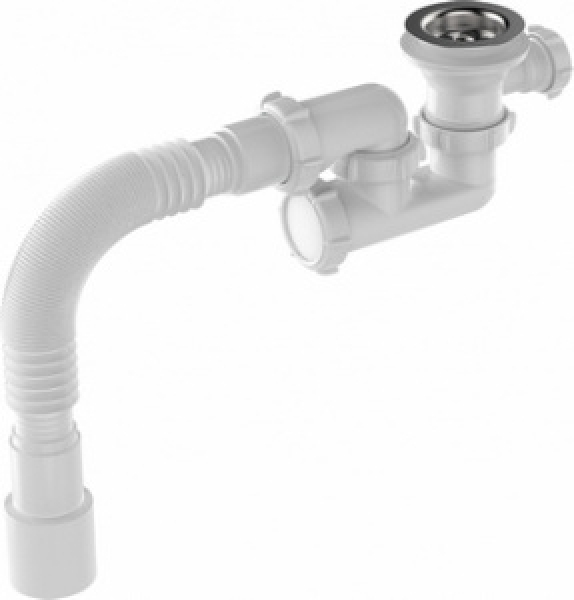 Сифон для душевого поддона 1-1/2*40 регулируемый с выпуском с гофрой 40*40/50 V245-40-MR Aquant