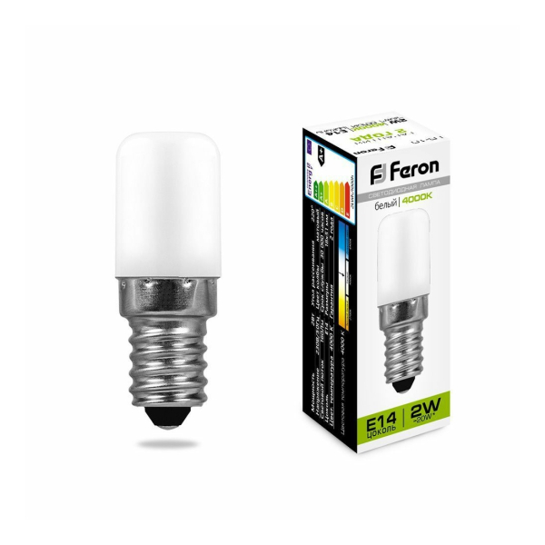 Лампа св/д E14 2Вт 4000K для холодильников LB-10 Feron