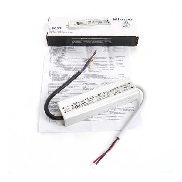 Блок питания  40Вт 12В IP67 герметичный LB007 Feron