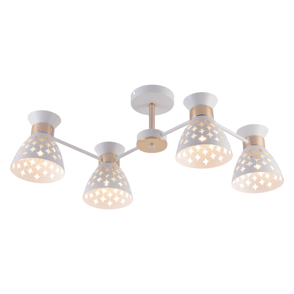 Люстра 4*60Вт Е27 белый/золото AU12101/4 WH+FGD Атмосфера уюта