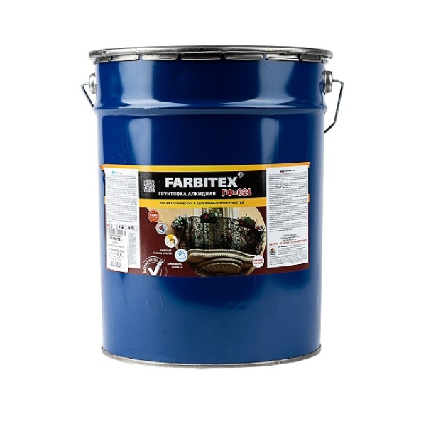 Грунтовка ГФ-021 красно-коричневая 20кг Farbitex