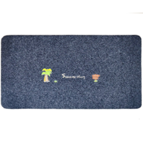 Коврик придверный Велюр "Пальмы" 60х90см черный