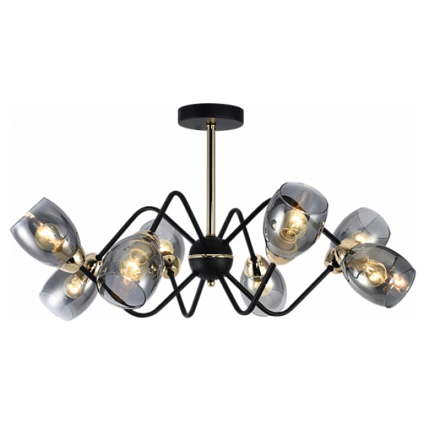 Люстра 8*60Вт Е27 черный/золото AU11213/8 BK+FGD Атмосфера уюта