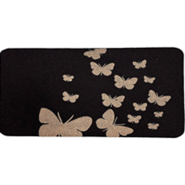 Коврик влаговпитывающий Велюр "Бабочки" 60х90см черный