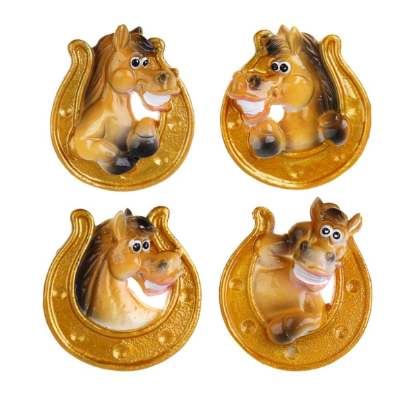 Магнит Лошадь 5,6х6,5 см, полистоун, 4 дизайна