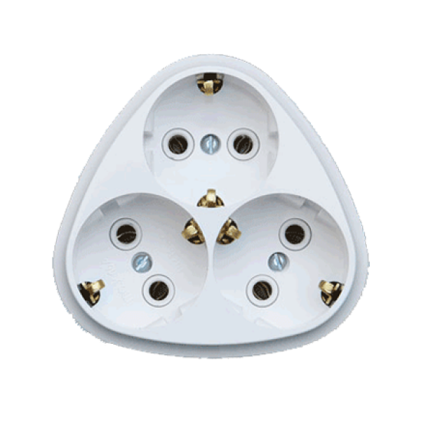 Разветвитель 3гн. 16А белый земля пирамида Bylectrica РВ16-259