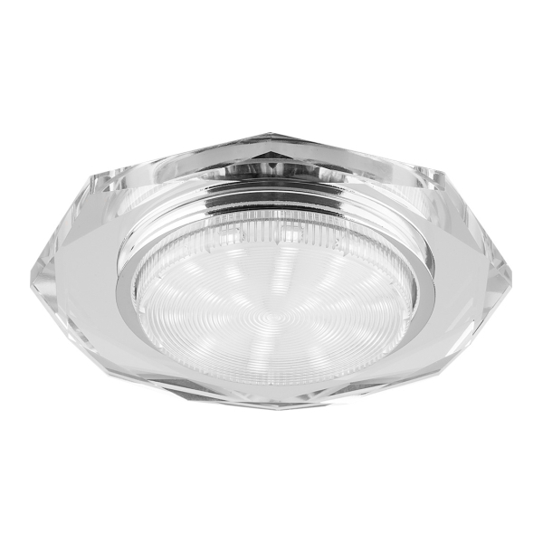 Светильник GX53 круг прозрачный хром стекло с подсветкой DL4020-2 20148 Feron